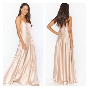 Show Me Your Mumu Faith Champagne Satin Dress